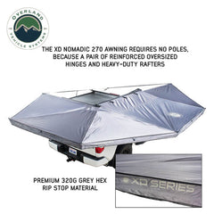 XD Nomadic 270 - Awning W/Lights & Black Out Grey Hex, Black Trim & Black Travel Cover