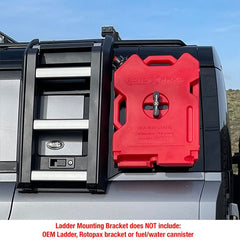 Land Rover Defender 20-21 Ladder mounted Rotopax bracket, Aluminum, Black, Left side mount