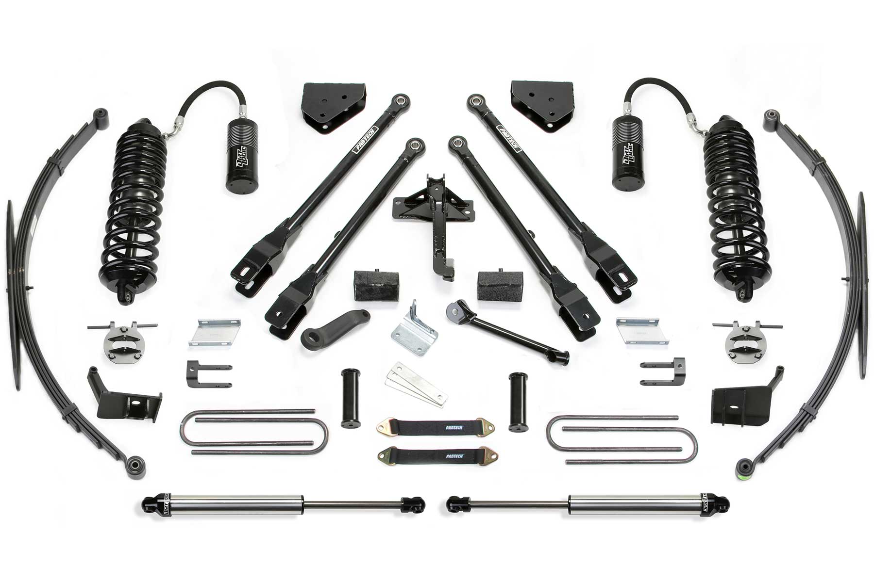 Fabtech K2278DL - 11-16 Ford F250/350 4WD 8in 4Link Sys w/4.0 R/R & 2.25 & Rr Lf Sprngs