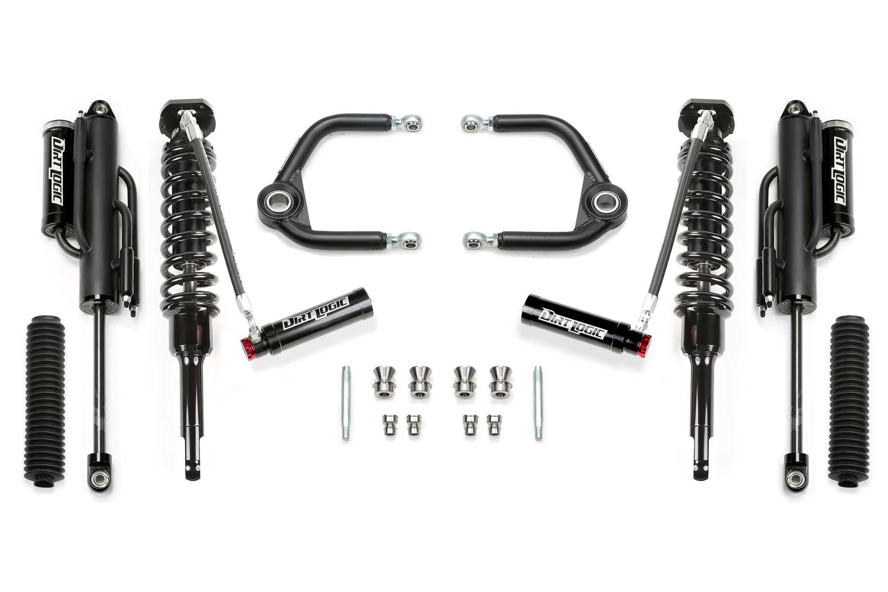 Fabtech K2355DL - 17-20 Ford F150 Raptor 0/3in Tubular Uniball UCA w/ 3.0 DL Shocks Bypass