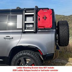 Land Rover Defender 20-21 Ladder mounted Rotopax bracket, Aluminum, Black, Right side mount